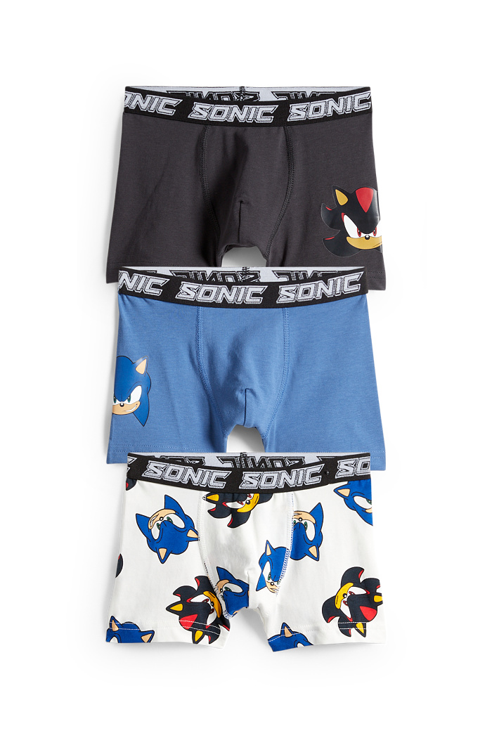 C&A Multipack 3er-Sonic-Boxershorts, Blau, Größe: 110-116