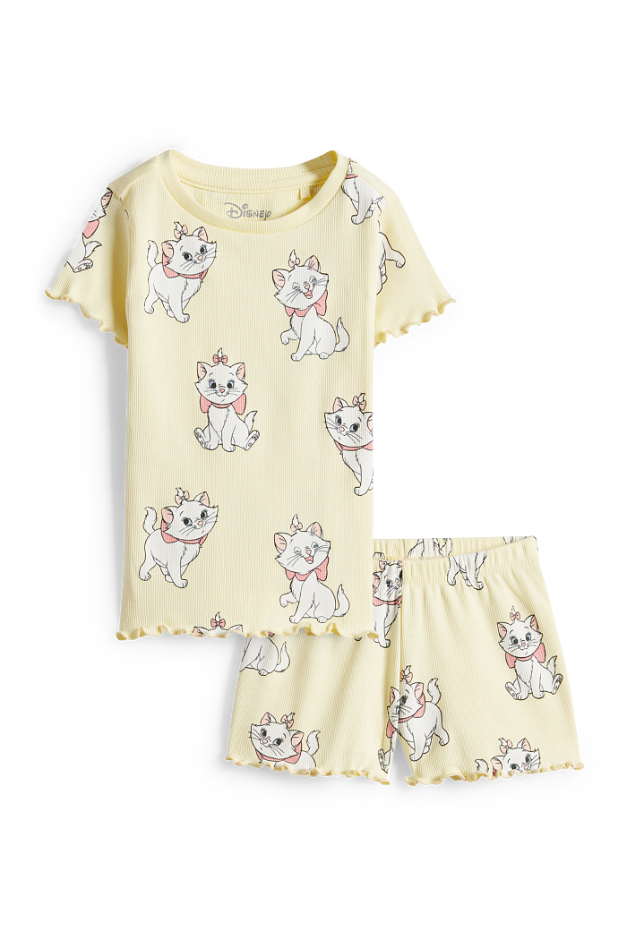 C&A Aristocats-Shorty-Pyjama-gerippt-2 teilig, Gelb, Größe: 110