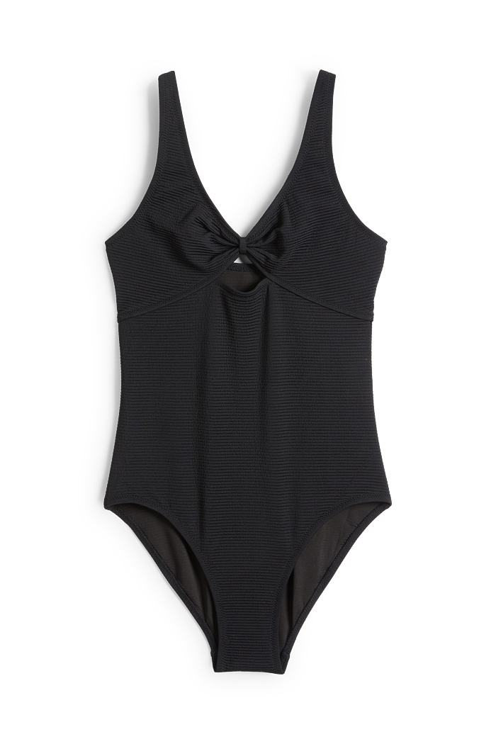 C&A Badeanzug-gerippt-LYCRA XTRA LIFE , Schwarz, Größe: 158-164