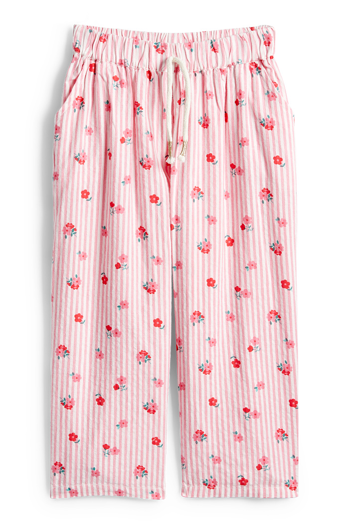 C&A Blume-Stoffhose-gestreift, Weiß, Größe: 116
