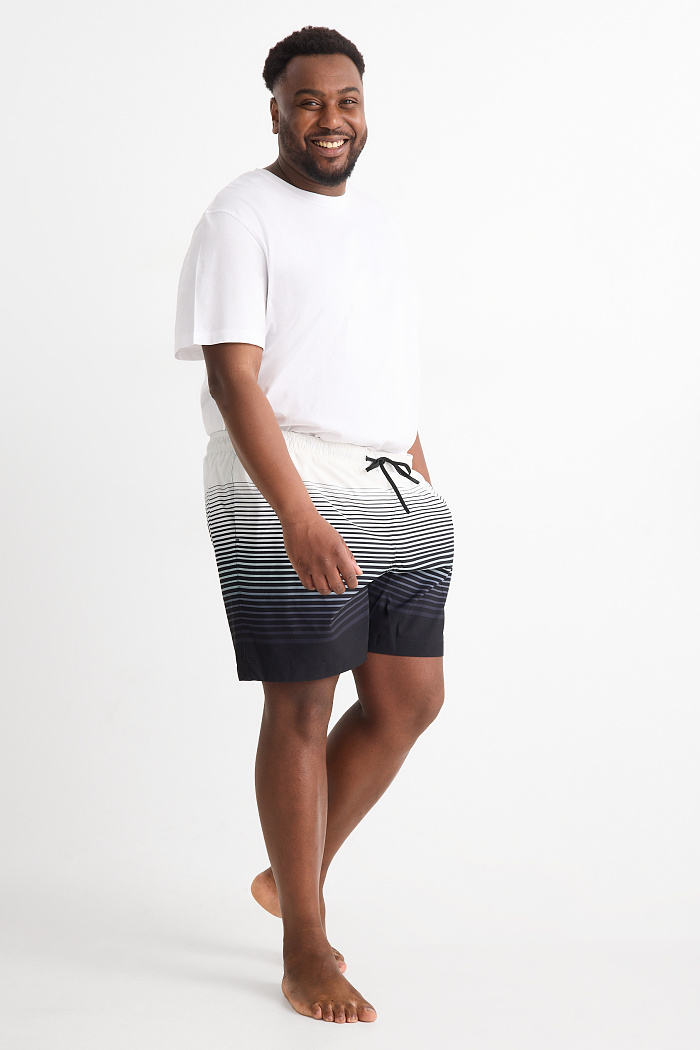 C&A Badeshorts-gestreift, Schwarz, Größe: 6XL