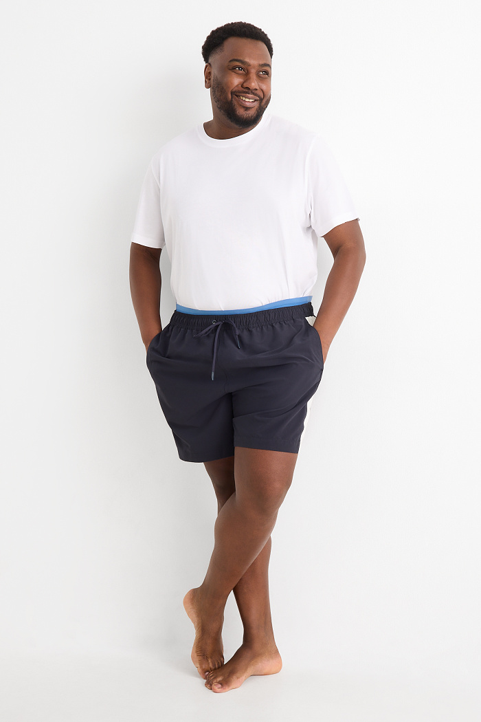C&A Badeshorts-2-in-1-Look, Blau, Größe: 6XL