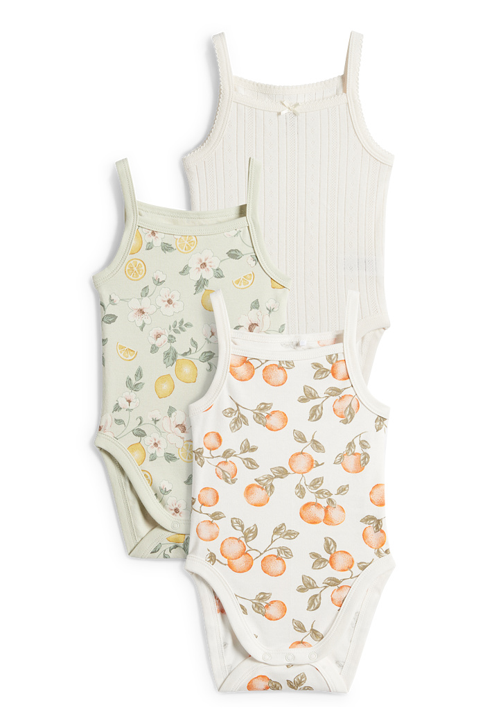 C&A Multipack 3er-Orange und Zitrone-Baby-Body, Weiß, Größe: 86
