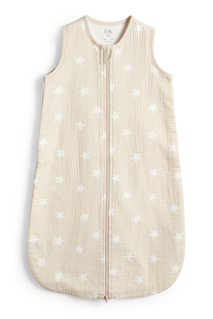 C&A Sternchen-Baby-Schlafsack-6-18 Monate, Beige, Größe: 70 cm
