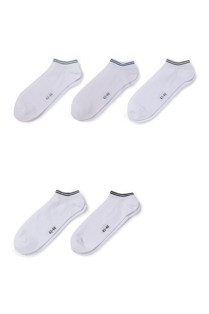 C&A Multipack 5er-Sneakersocken, Weiß, Größe: 39-42