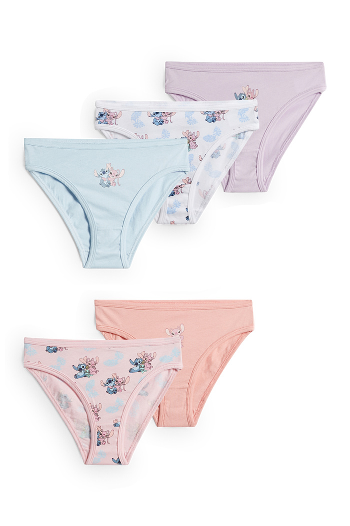 C&A Multipack 5er-Lilo & Stitch-Slip, Bunt, Größe: 122-128