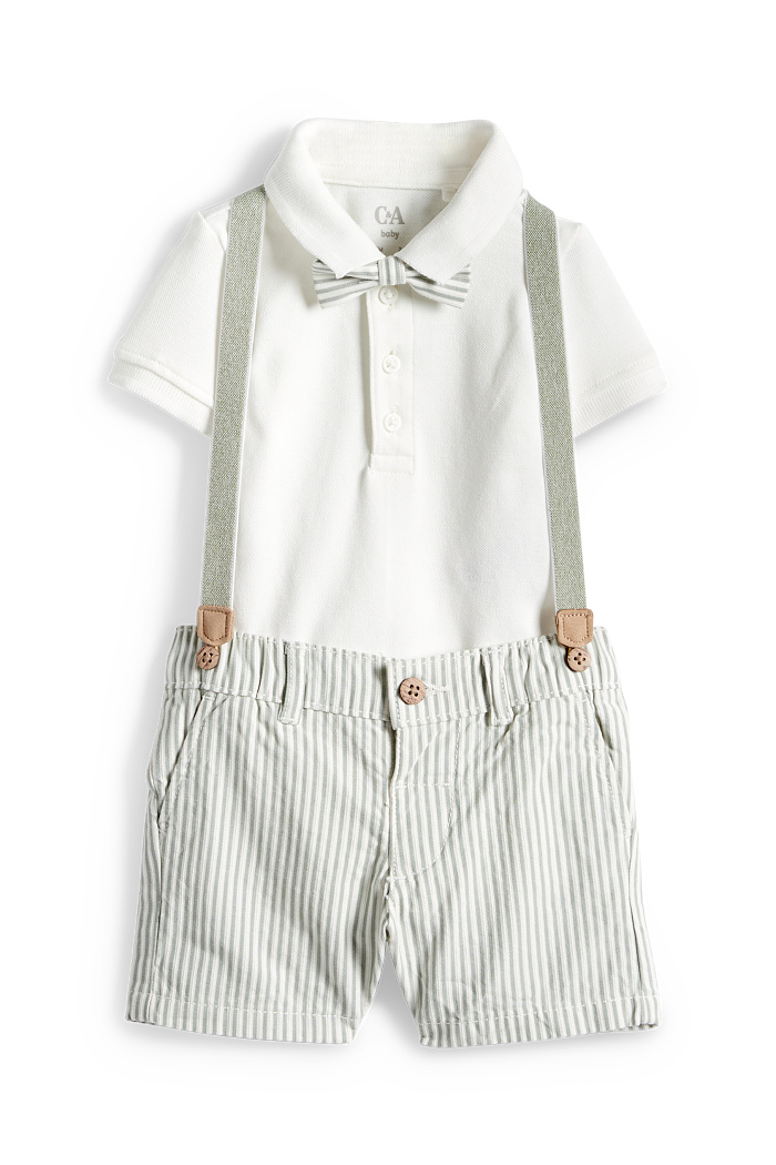 C&A Baby-Outfit-3 teilig, Weiß, Größe: 68