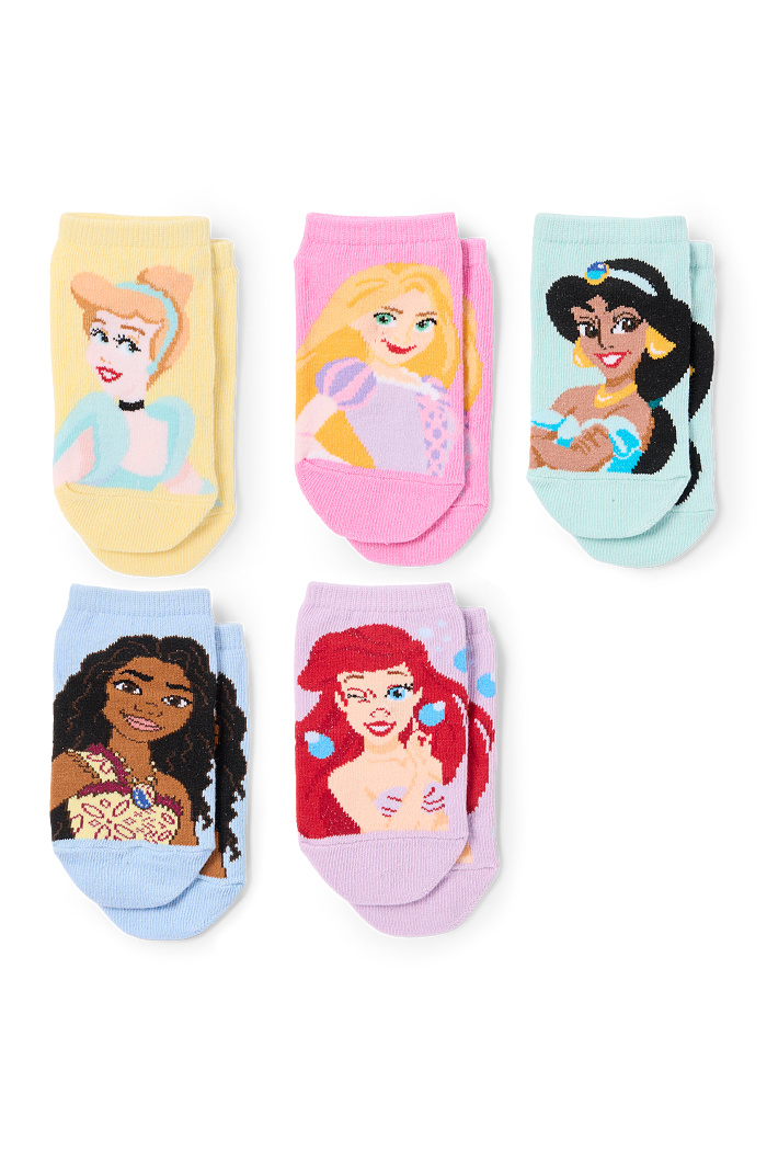 C&A Multipack 5er-Disney Prinzessin-Sneakersocken mit Motiv, Bunt, Größe: 27-30