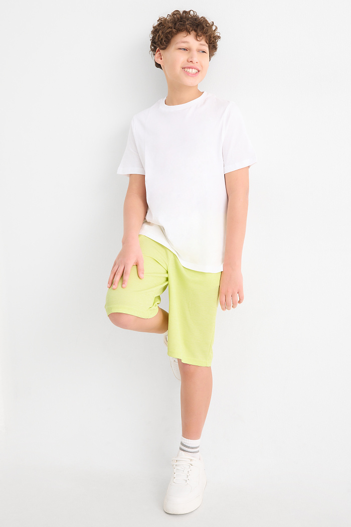 C&A Multipack 3er-Bermudas, Grau, Größe: 134