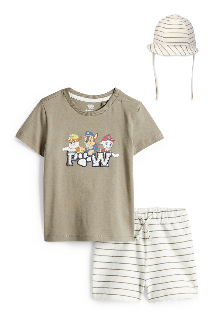 C&A PAW Patrol-Chase, Marshall-Baby-Outfit-3 teilig, Weiß, Größe: 98