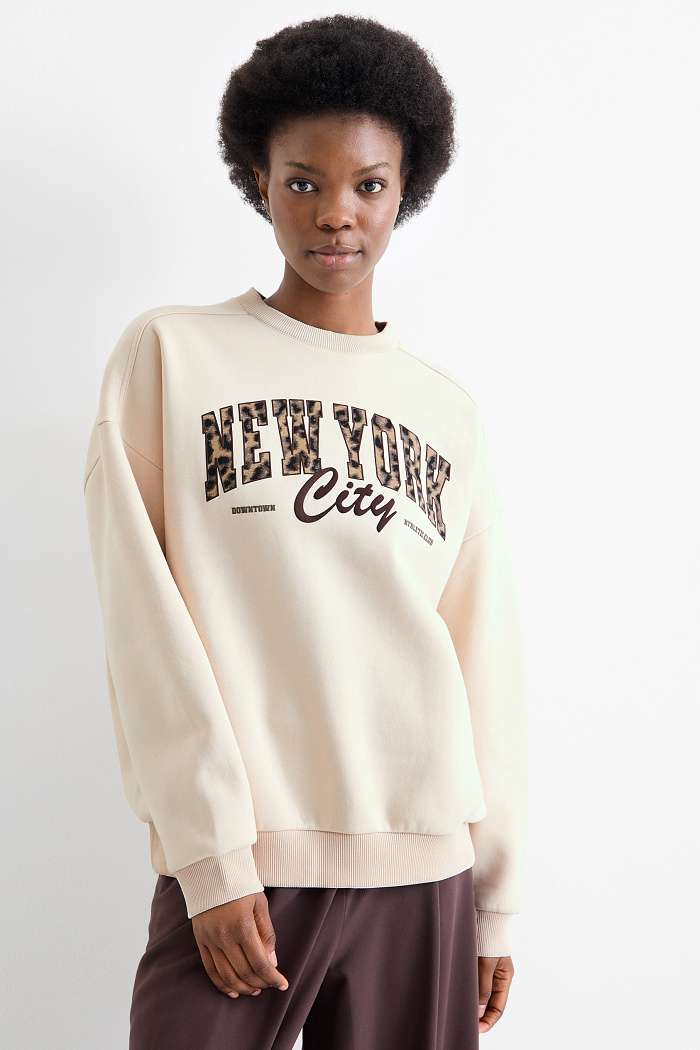 C&A Oversized-Sweatshirt, Beige, Größe: S