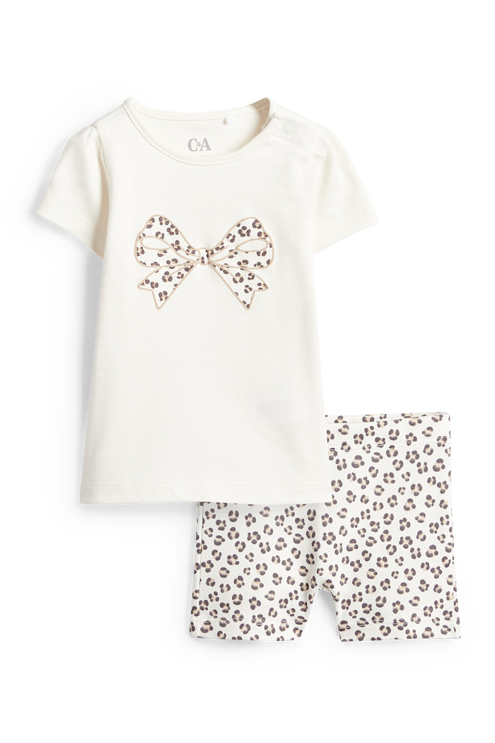 C&A Schleife-Baby-Pyjama-2 teilig, Braun, Größe: 68