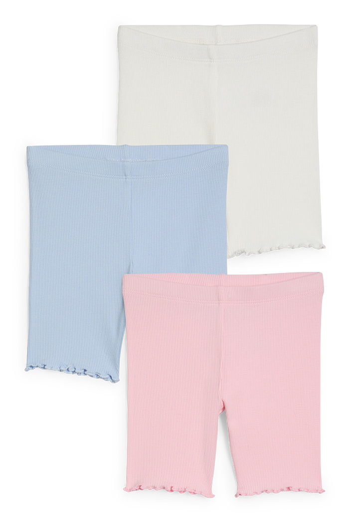 C&A Multipack 3er-Radlerhose-gerippt, Rosa, Größe: 134