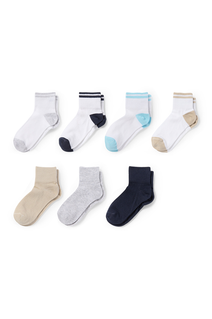 C&A Multipack 7er-Socken, Weiß, Größe: 31-33