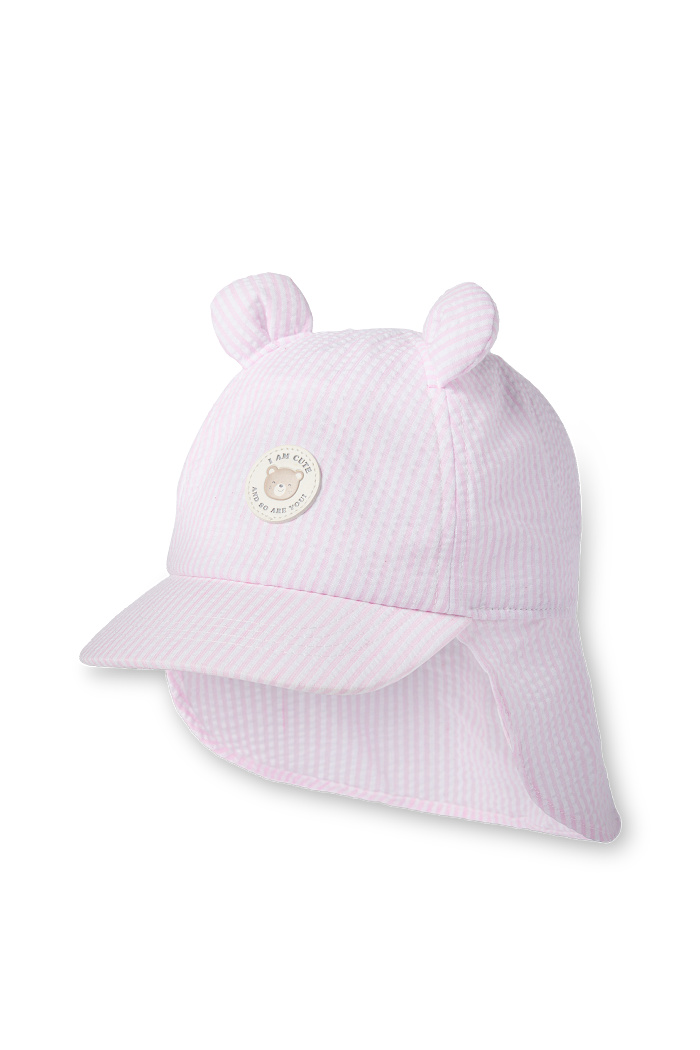 C&A Teddybär-Baby-Hut-gestreift, Rosa, Größe: 48-49