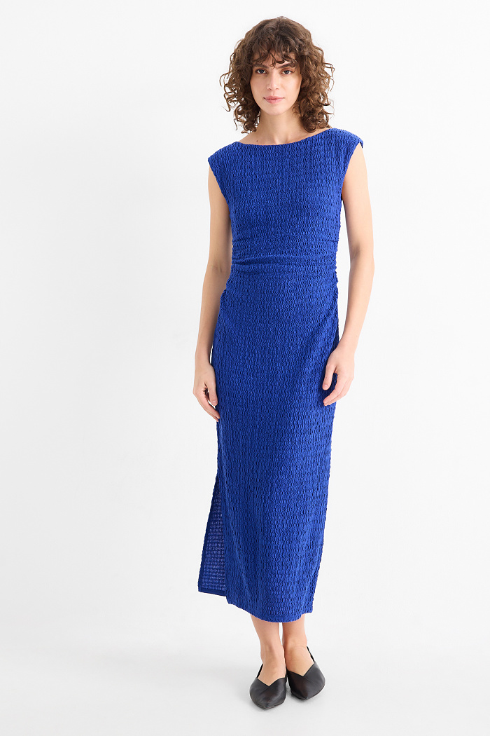 C&A Bodycon-Kleid-strukturiert, Blau, Größe: XS