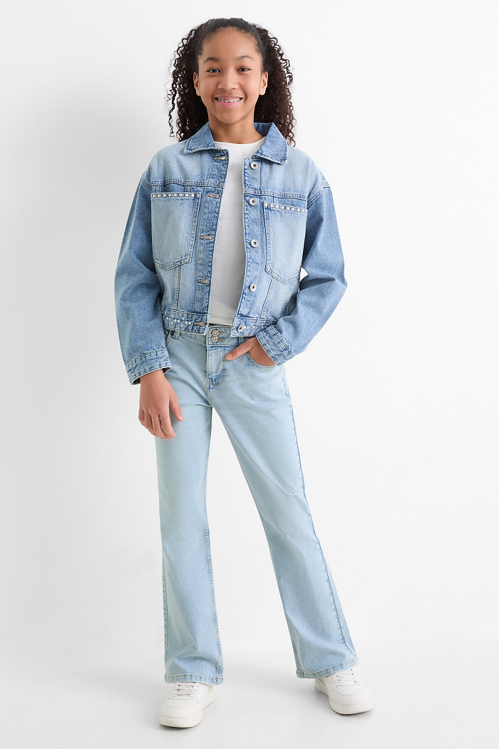C&A Bootcut Jeans-LYCRA , Blau, Größe: 176