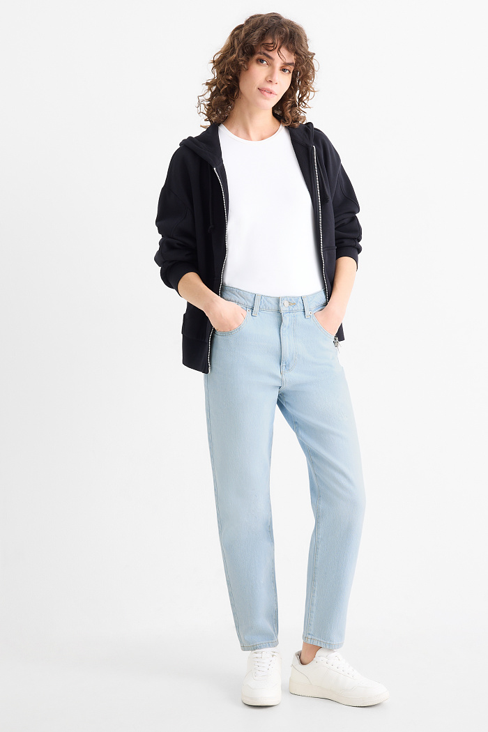 C&A Mom Jeans-High Waist-LYCRA , Blau, Größe: 48