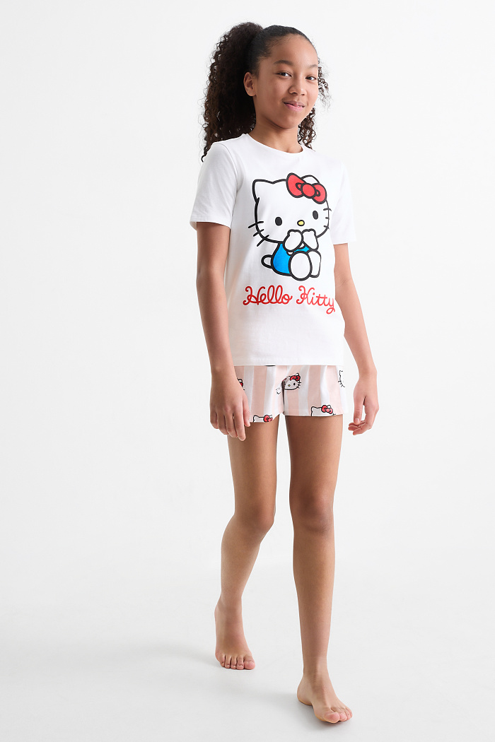 C&A Multipack 2er-Hello Kitty and Friends-Shorty-Pyjama, Weiß, Größe: 122