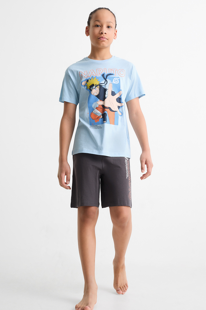 C&A Naruto-Shorty-Pyjama-2 teilig, Blau, Größe: 158