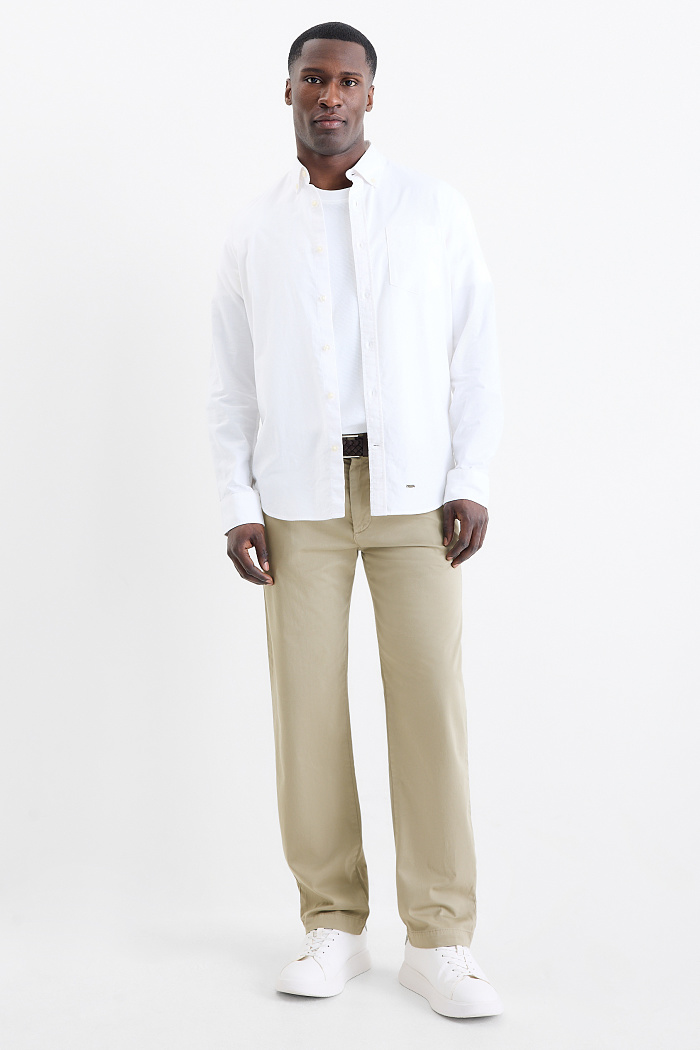 C&A Chino mit Gürtel, Beige, Größe: W30 L32
