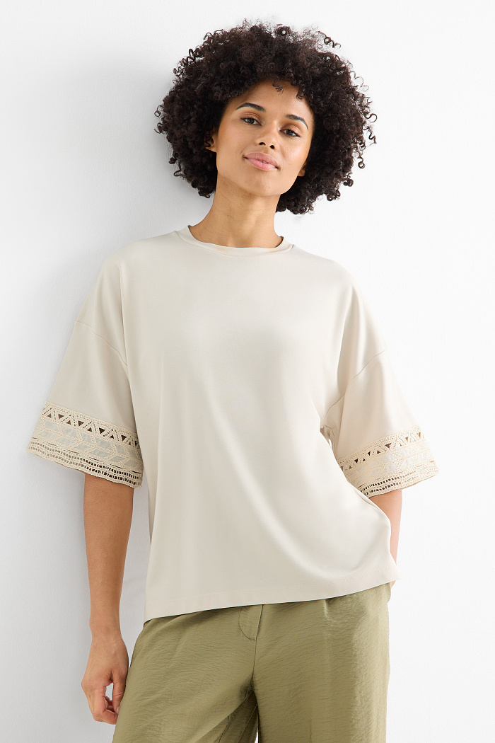 C&A T-Shirt-Regular Fit, Weiß, Größe: M