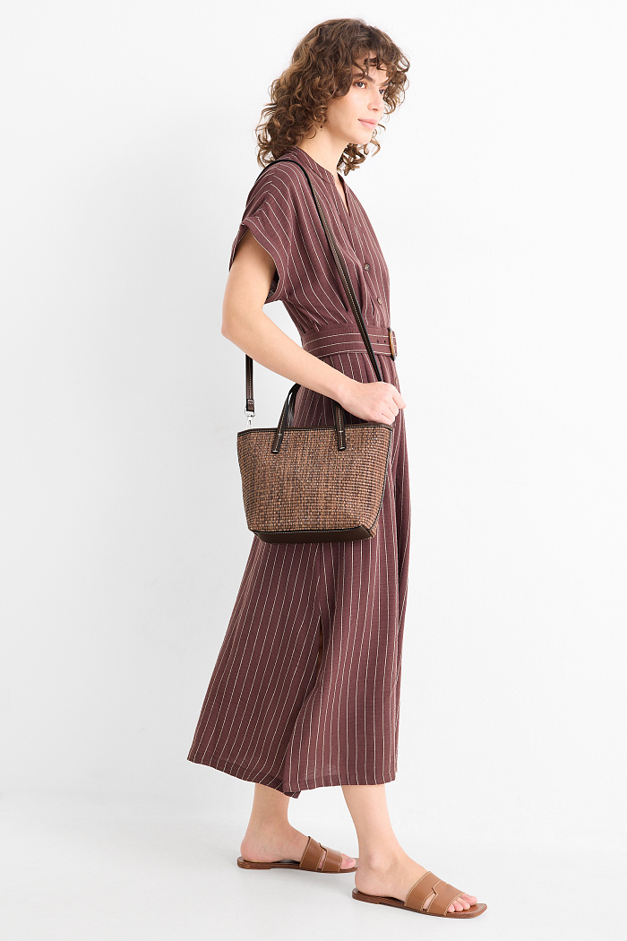 C&A Großer Shopper mit abnehmbarem Taschengurt, Braun, Größe: 1 size