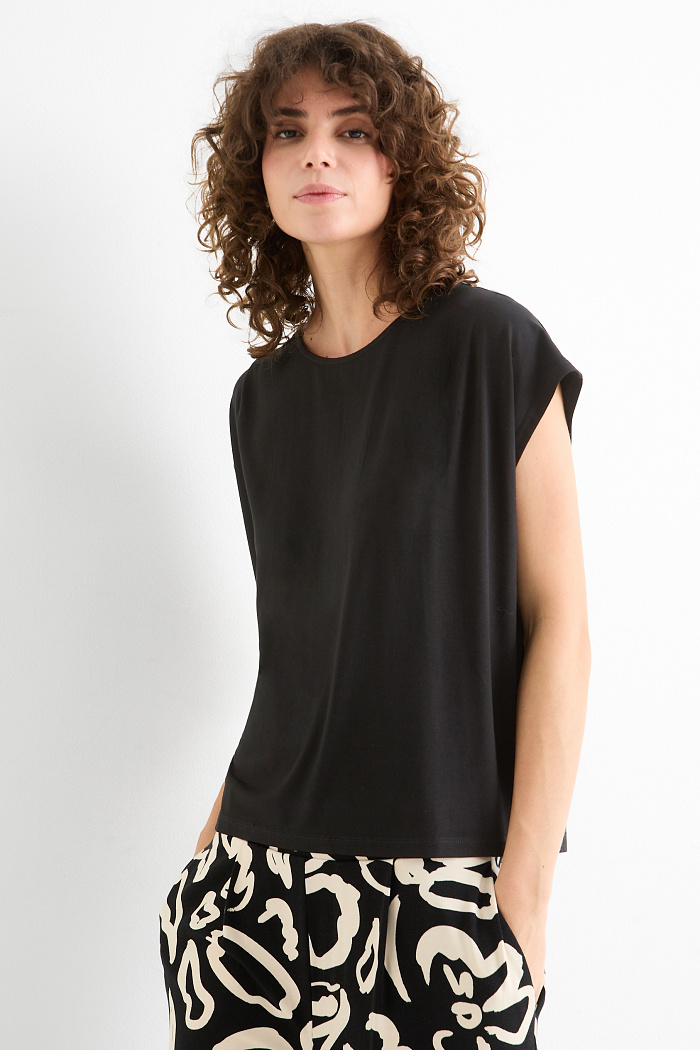 C&A T-Shirt-Regular Fit, Schwarz, Größe: S