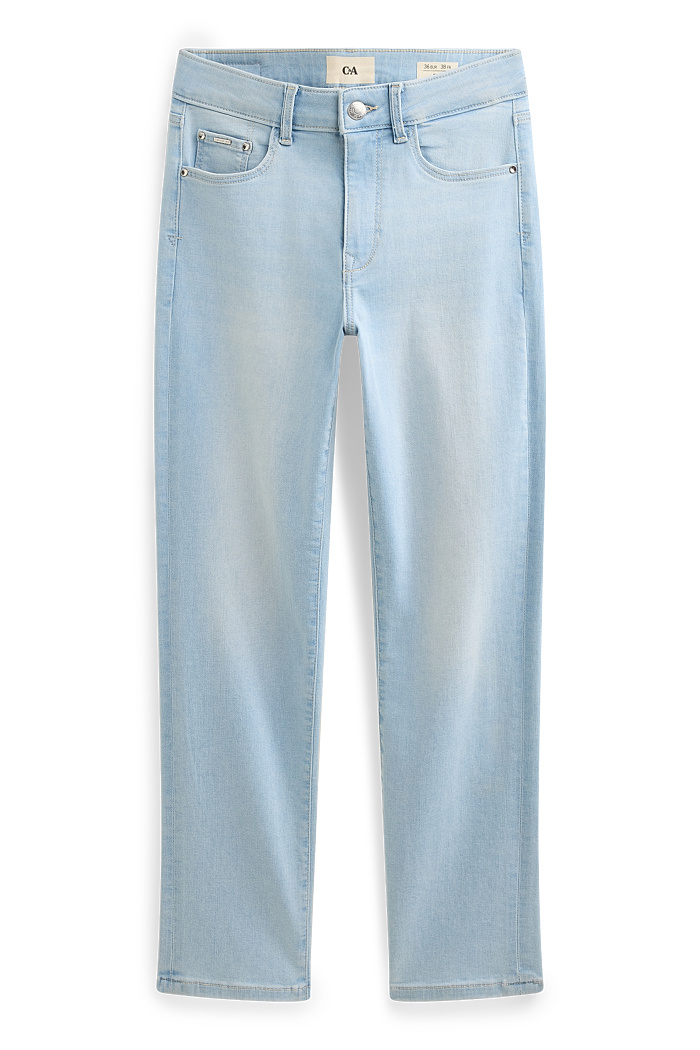 C&A Crop Slim Jeans-Mid Waist, Blau, Größe: 38