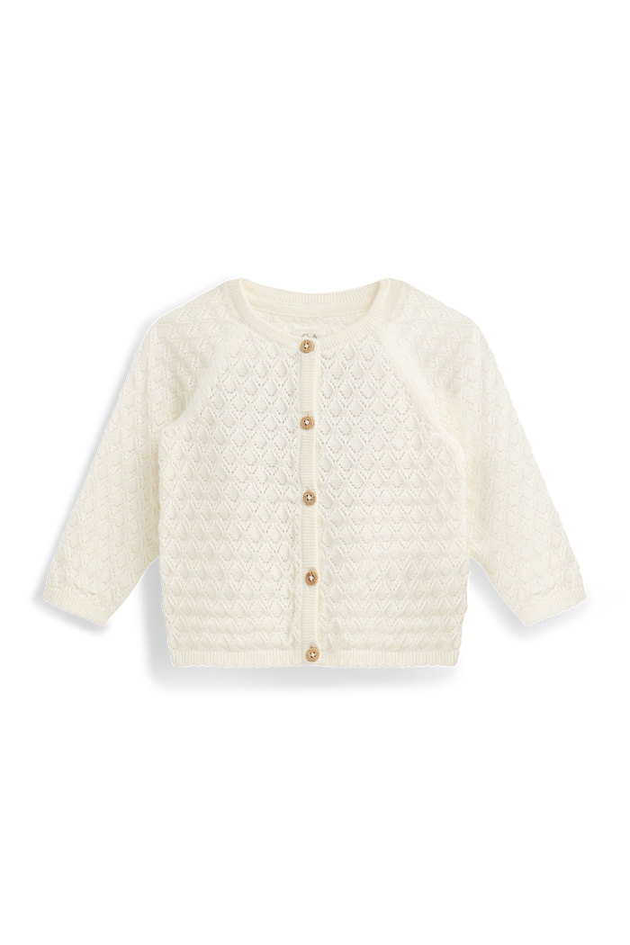 C&A Baby-Strickjacke, Weiß, Größe: 56