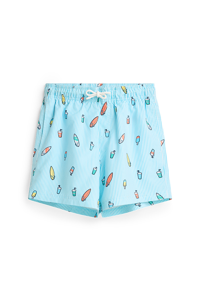 C&A Sommer-Badeshorts-gestreift, Blau, Größe: 146-152
