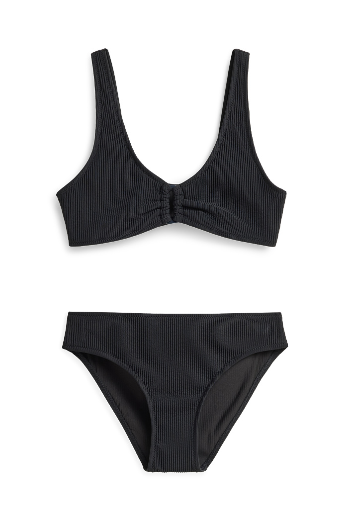 C&A Bikini-gerippt-LYCRA XTRA LIFE , Schwarz, Größe: 128