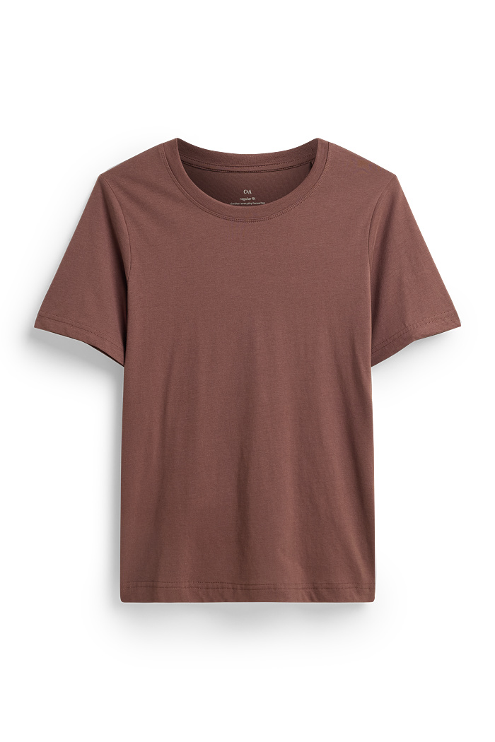C&A T-Shirt-Regular Fit, Braun, Größe: L
