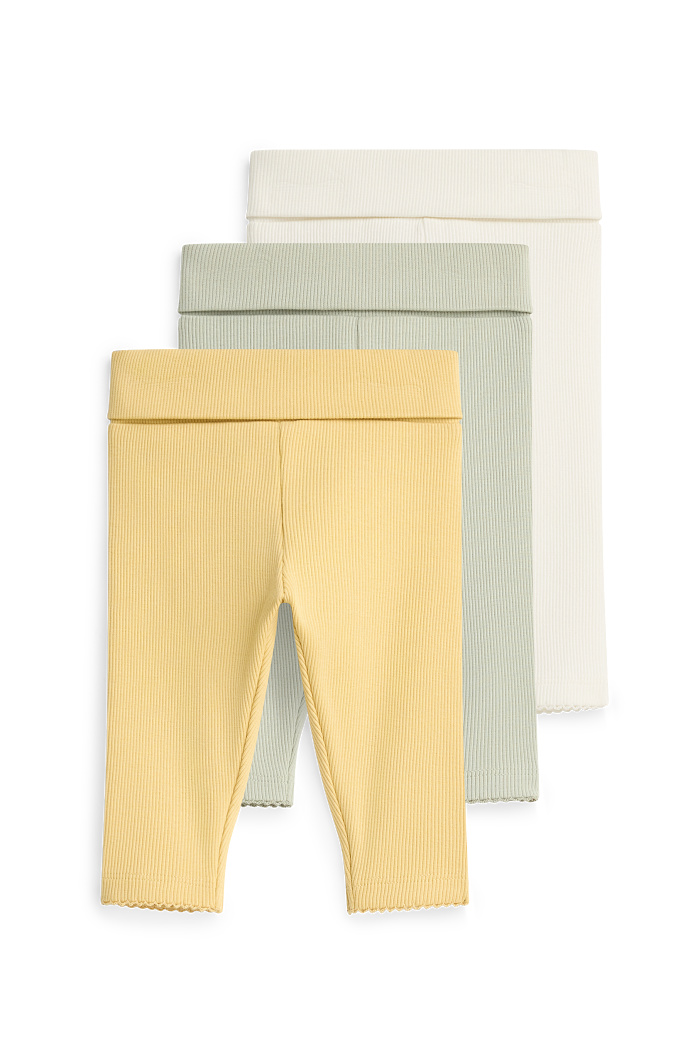 C&A Multipack 3er-Baby-Leggings-Feinripp, Gelb, Größe: 50