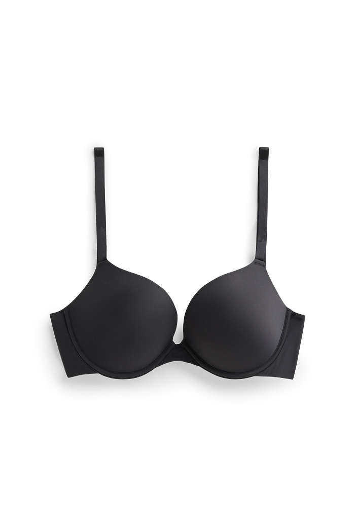 C&A BH mit Bügel-PLUNGE-Push-up-wattiert-LYCRA , Schwarz, Größe: 85 C
