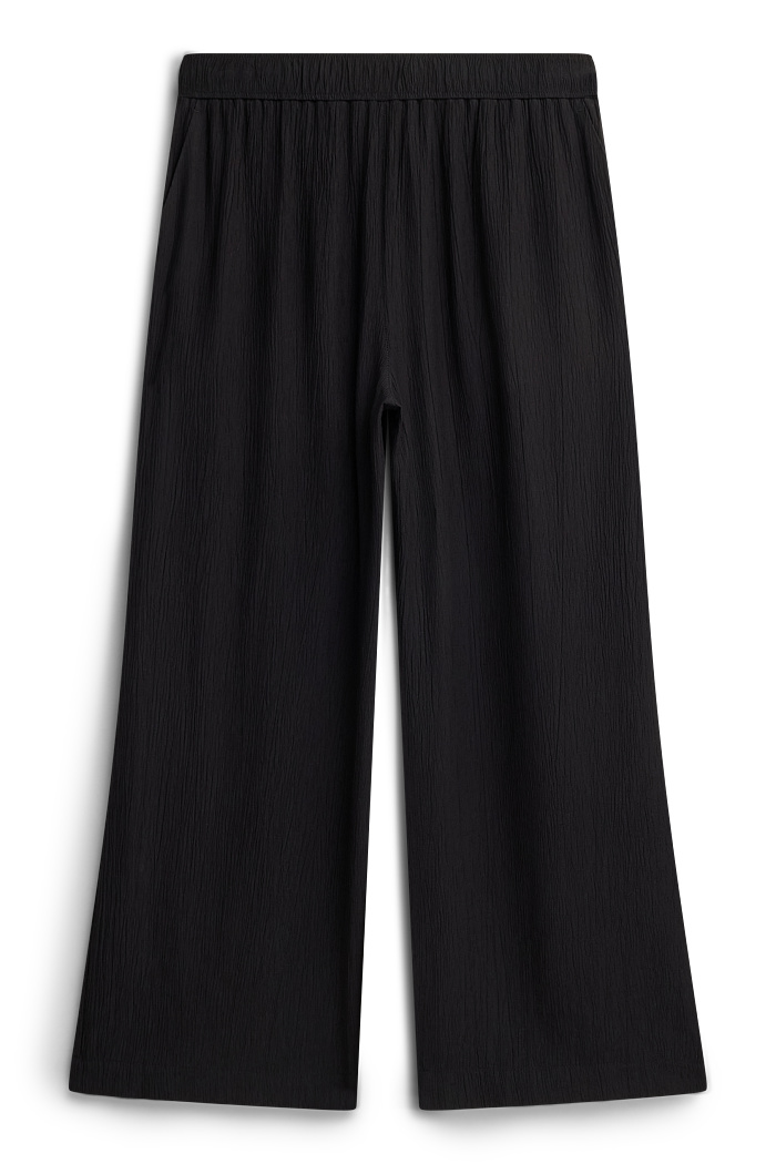C&A Stoffhose-Mid Waist-Wide Leg, Schwarz, Größe: 48