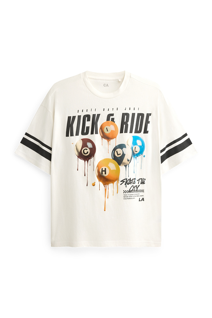 C&A Billiard-Kurzarmshirt, Weiß, Größe: 128