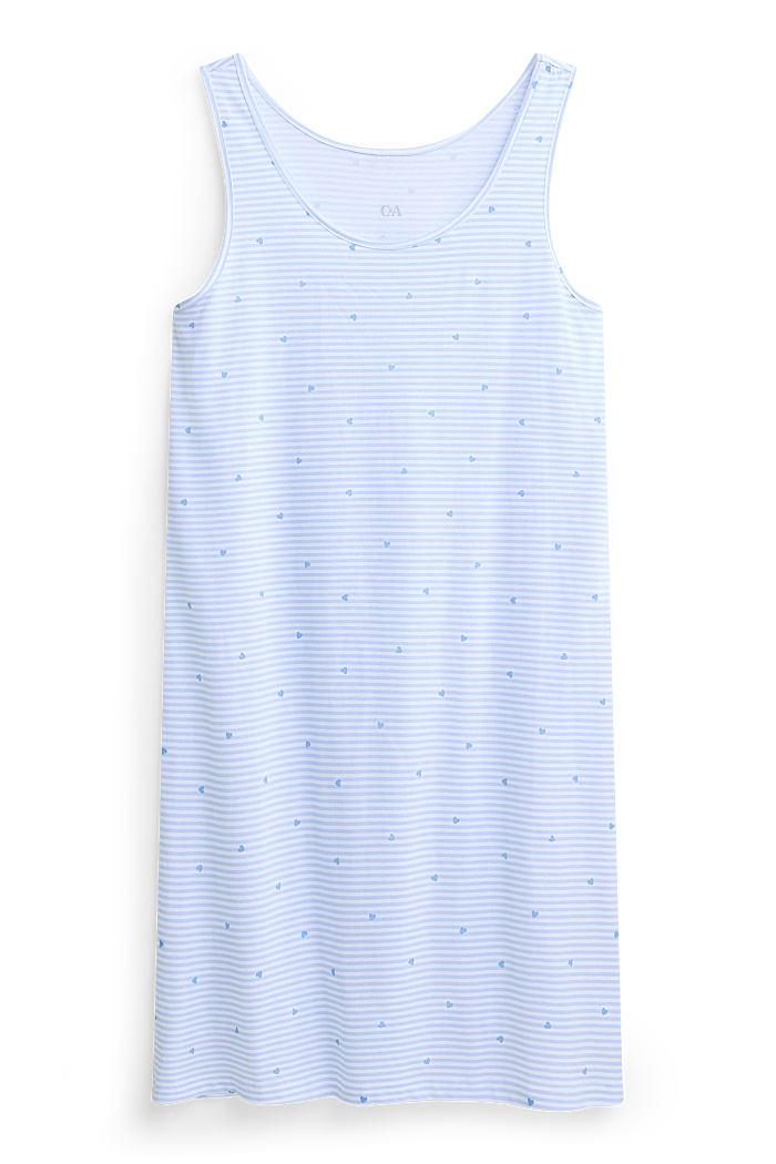 C&A Nachthemd-gestreift-gemustert, Blau, Größe: 2XL