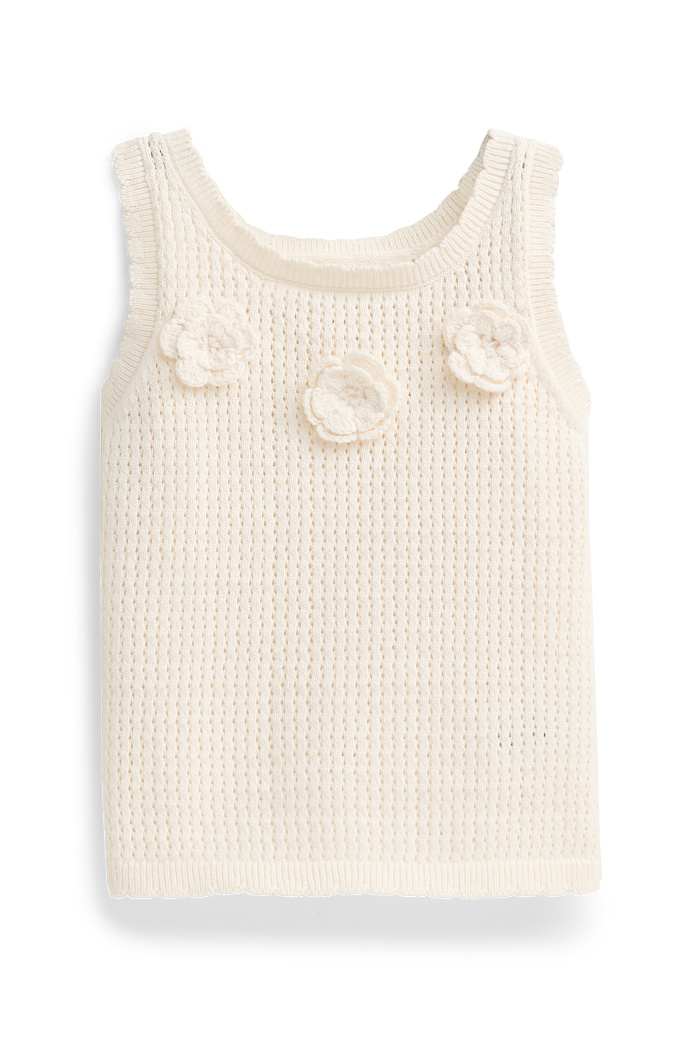 C&A Blume-Baby-Crochet-Top, Weiß, Größe: 68