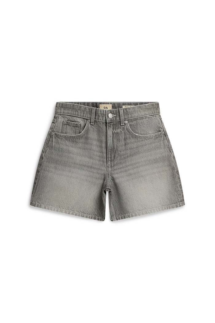 C&A Jeans-Shorts-Mid Waist, Grau, Größe: 40