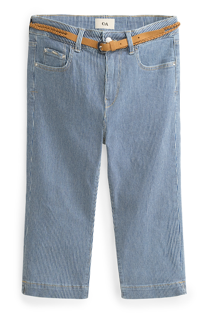 C&A Capri Jeans-Mid Waist-Slim Fit-gestreift, Blau, Größe: 46