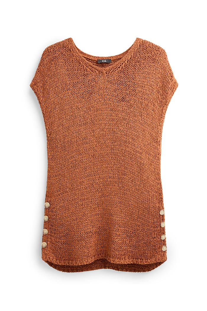 C&A Strickpullover-kurzarm, Braun, Größe: 2XL