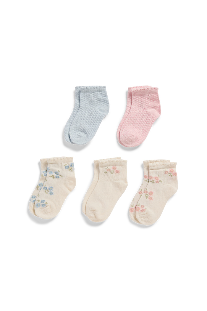 C&A Multipack 5er-Blümchen-Baby-Socken, Beige, Größe: 15-17