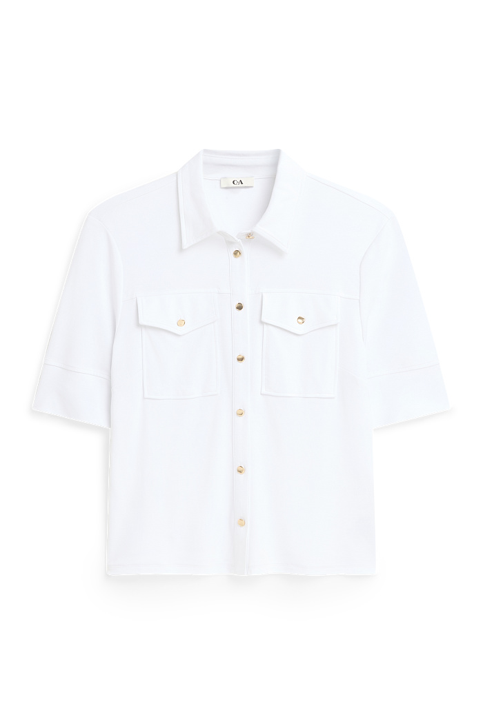 C&A Hemdbluse, Weiß, Größe: 40