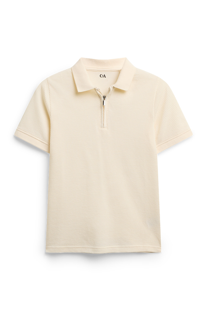C&A Poloshirt-strukturiert, Weiß, Größe: 152