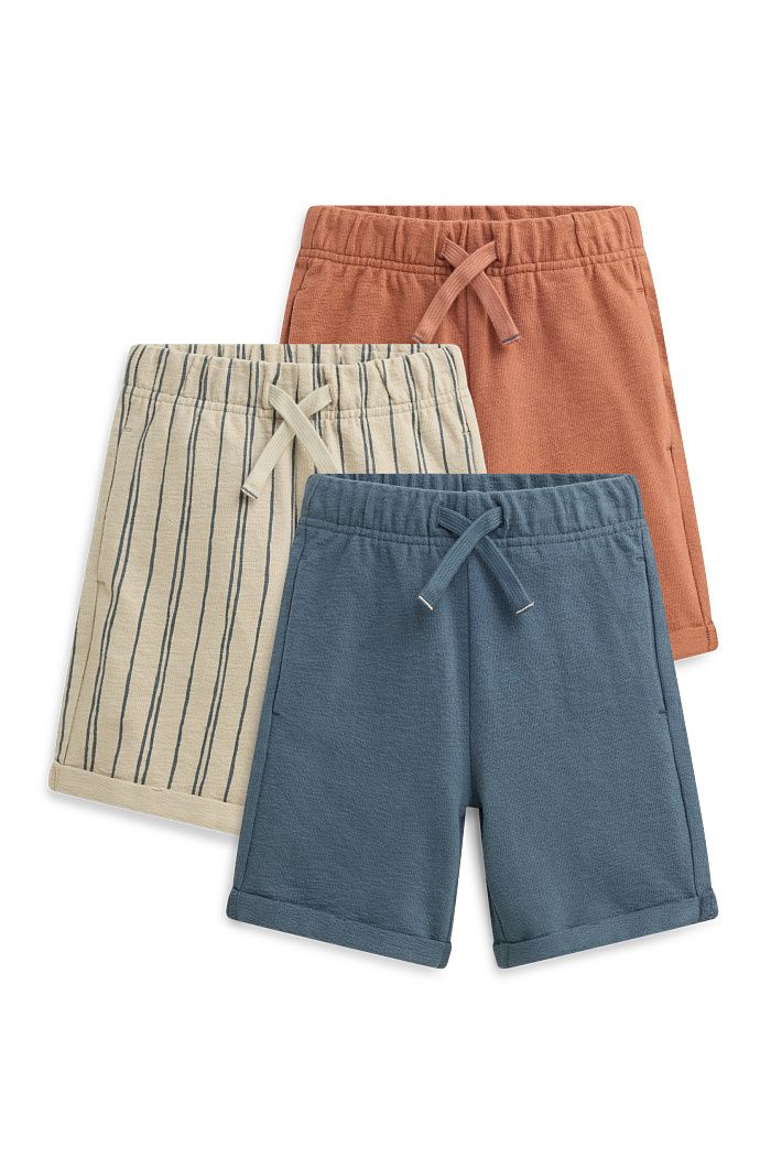 C&A Multipack 3er-Sweatshorts, Orange, Größe: 122