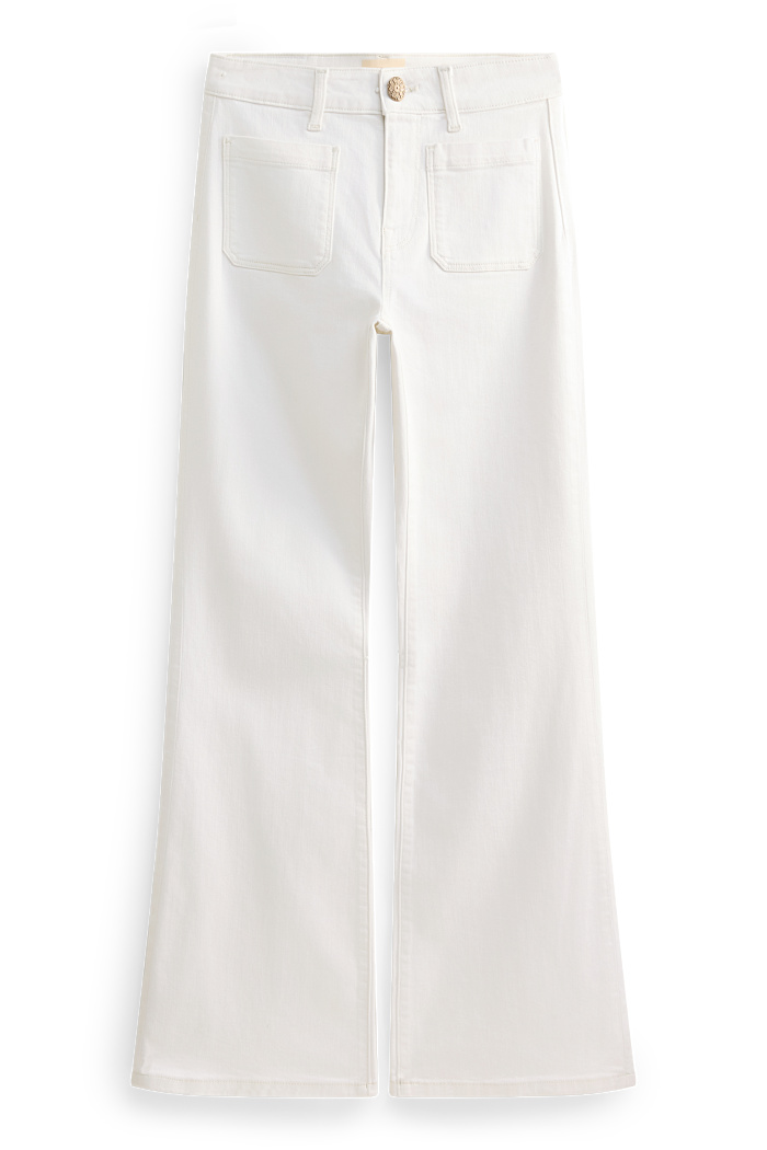 C&A Flared Jeans-Mid Waist, Weiß, Größe: 44