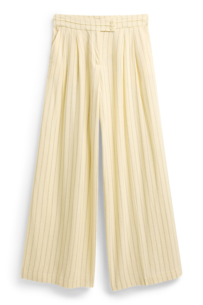 C&A Stoffhose-Mid Waist-Wide Leg-Nadelstreifen, Gelb, Größe: 36