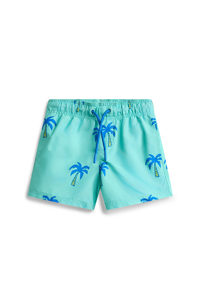 C&A Palme-Badeshorts, Türkis, Größe: 110-116