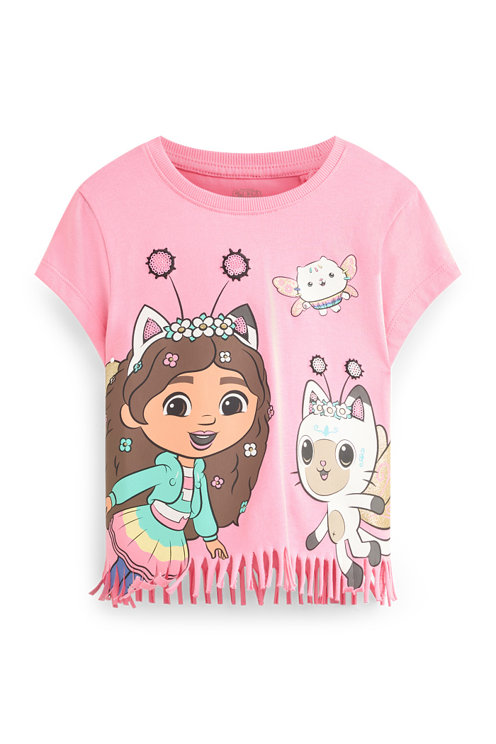 C&A Gabby's Dollhouse-Kurzarmshirt-Glanz-Effekt, Rosa, Größe: 116